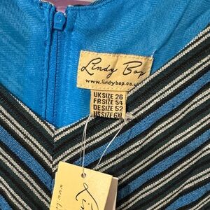 NWT Lindy Bop Striped A-Line dress UK 26/US 6XL fits like 3X